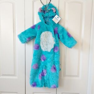 NWT Sulley Monsters Inc One Piece Costume 12-24m Pottery Barn Kids (no slippers)